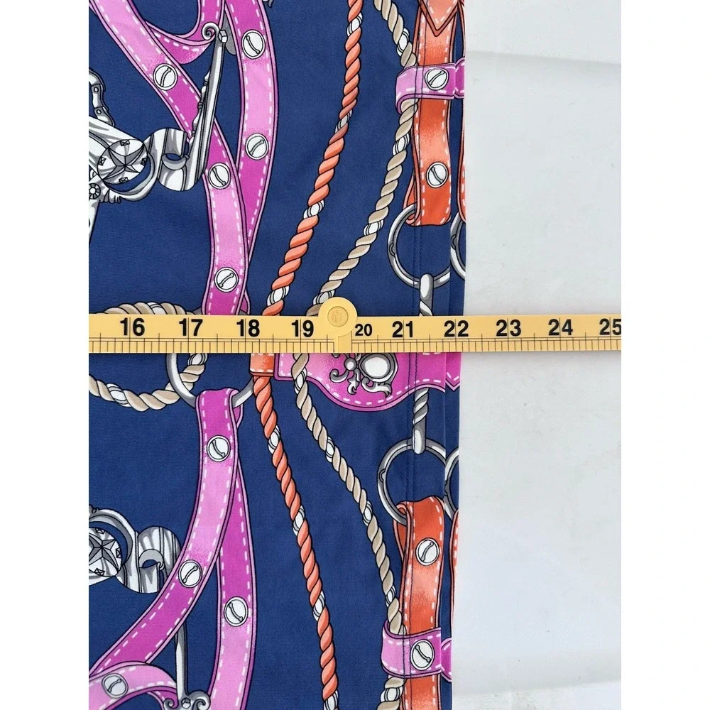 J.McLaughlin Signature Catalina Cloth Equestrian Rope Belt Shirt Royal Blue Smal - Picture 8 of 10